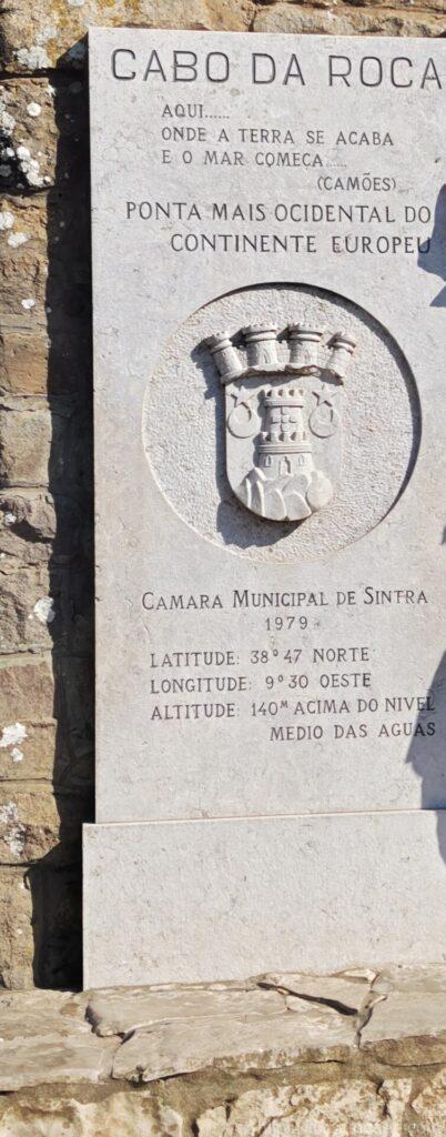 ロカ岬の石碑の写真