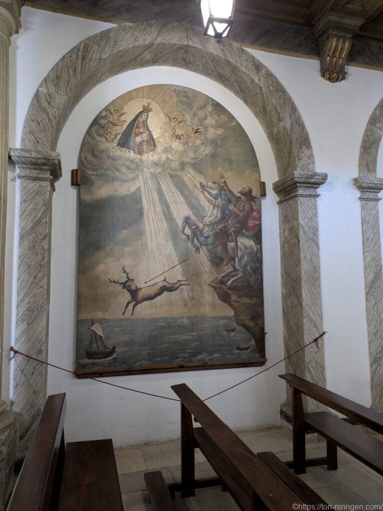 言い伝えを表現した壁画の写真